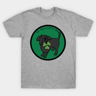 St Patricks Day with Cute Dog and Shamrock T-Shirt